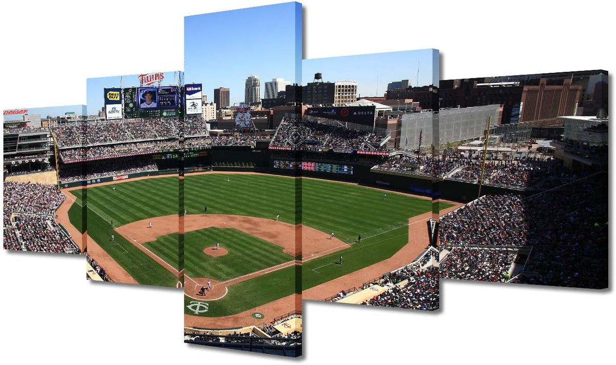 5 Pieces Canvas Art Wall Decor Baseball Stadium Pictures Paintings Posters Prints Stretched Ready to Hang - 50" Wx24 H Pack of 2 C57998