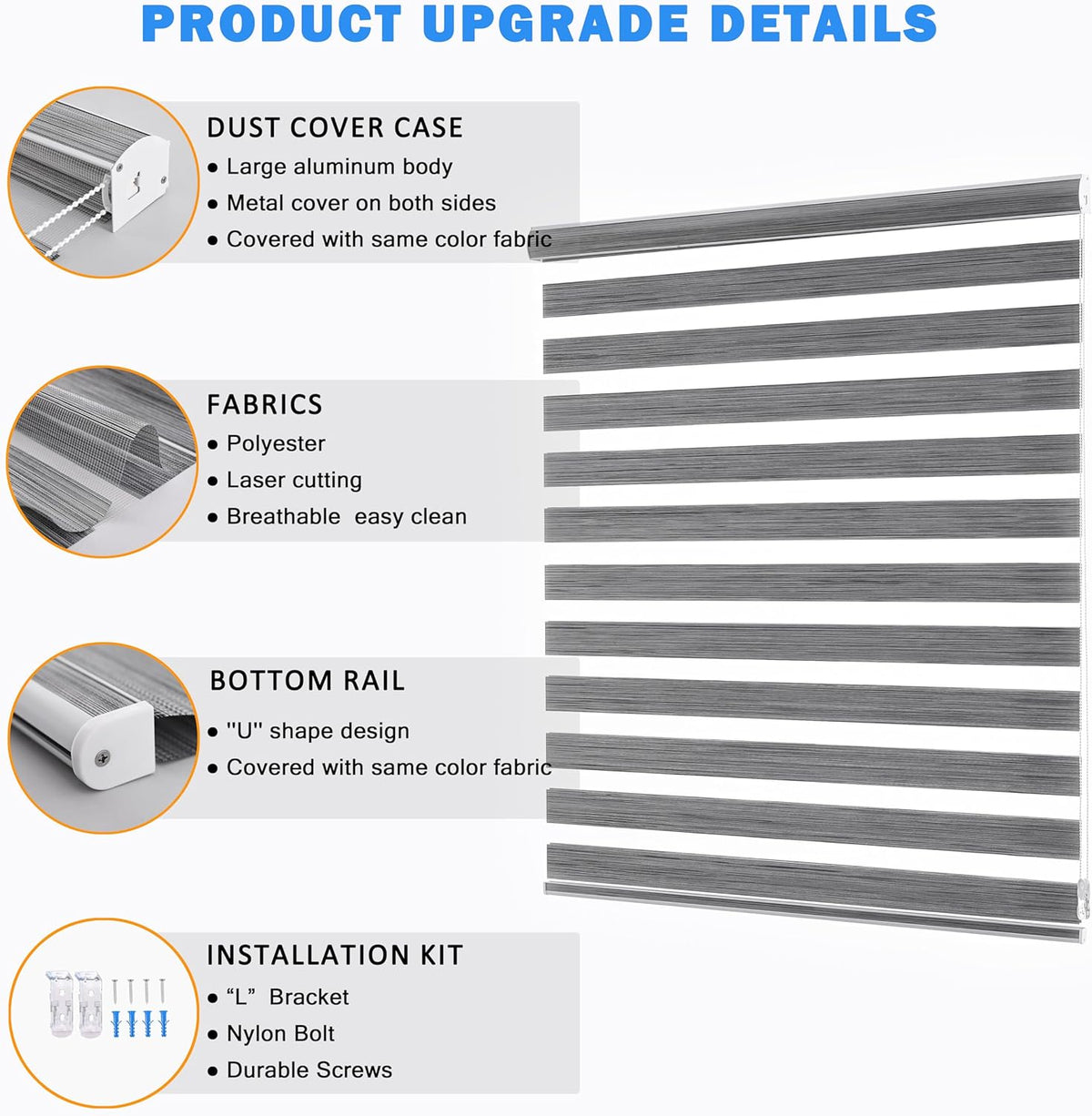 Grey Zebra Roller Blinds C908506