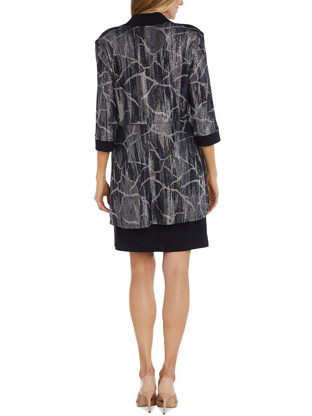 Printed Metallic Two Piece Dress F831232