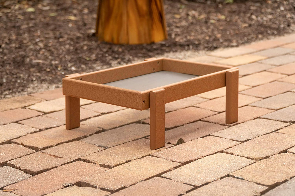 Plastic Platform Ground Bird Feeder Tray Turf Green D133704