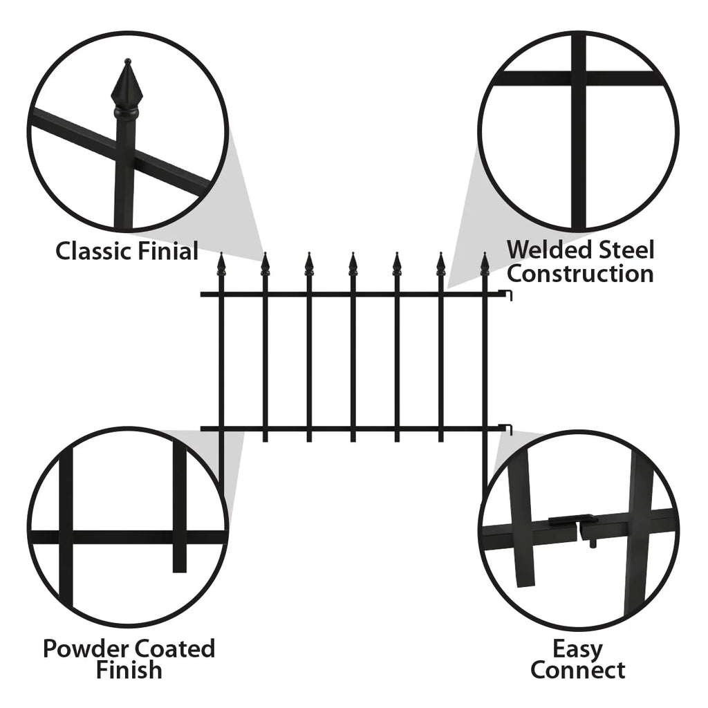 Black Powder Coated Steel Garden Border G660562
