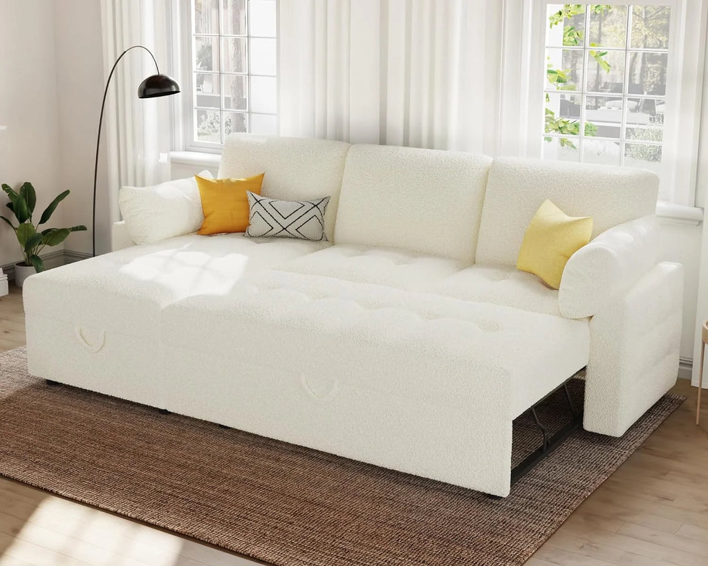 87 Inch Chenille Grey Pull Out Sofa Bed H851712