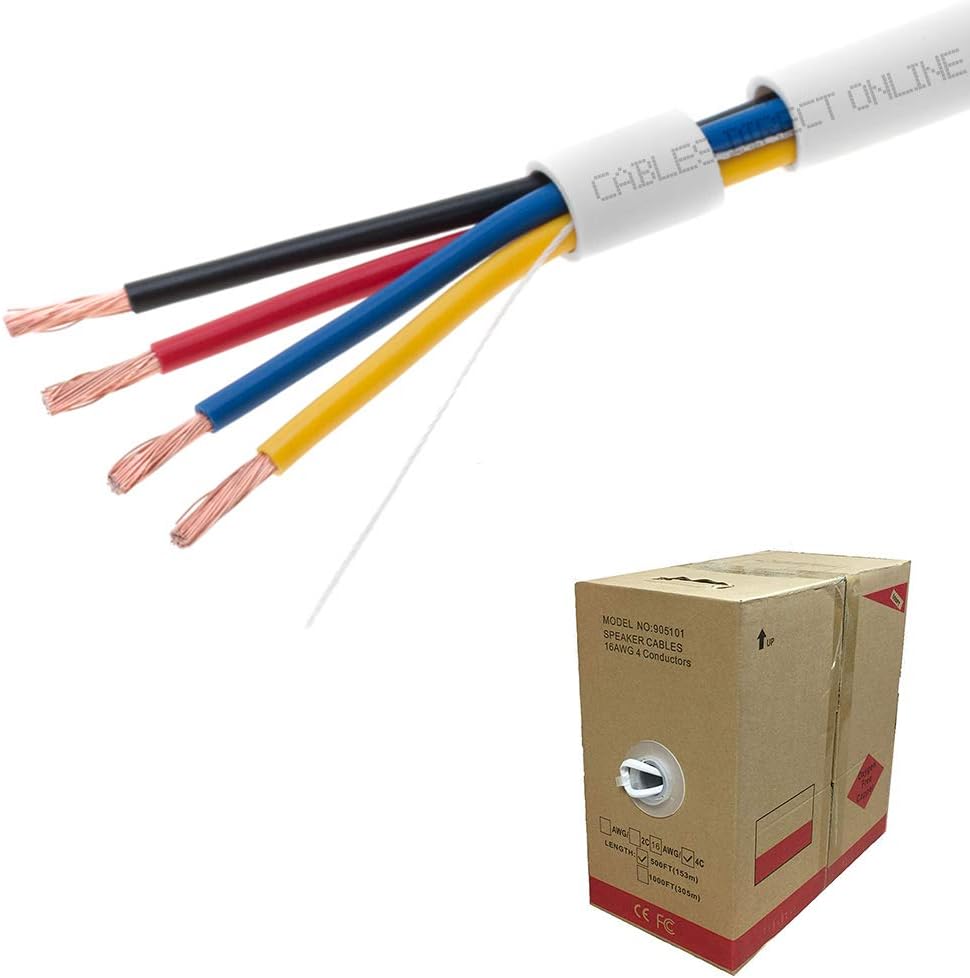 16/4 16AWG CL2 Bulk Speaker Wire 500ft W562
