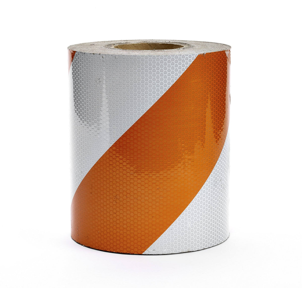 Orange/White Stripe Reflective Barricade Tape, 50 yd K79529