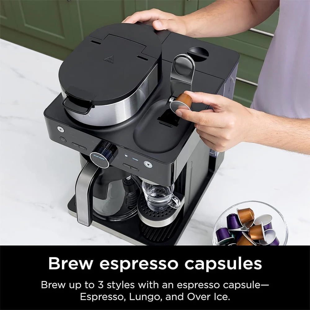 Black and Stainless Steel Espresso & Coffee System O414