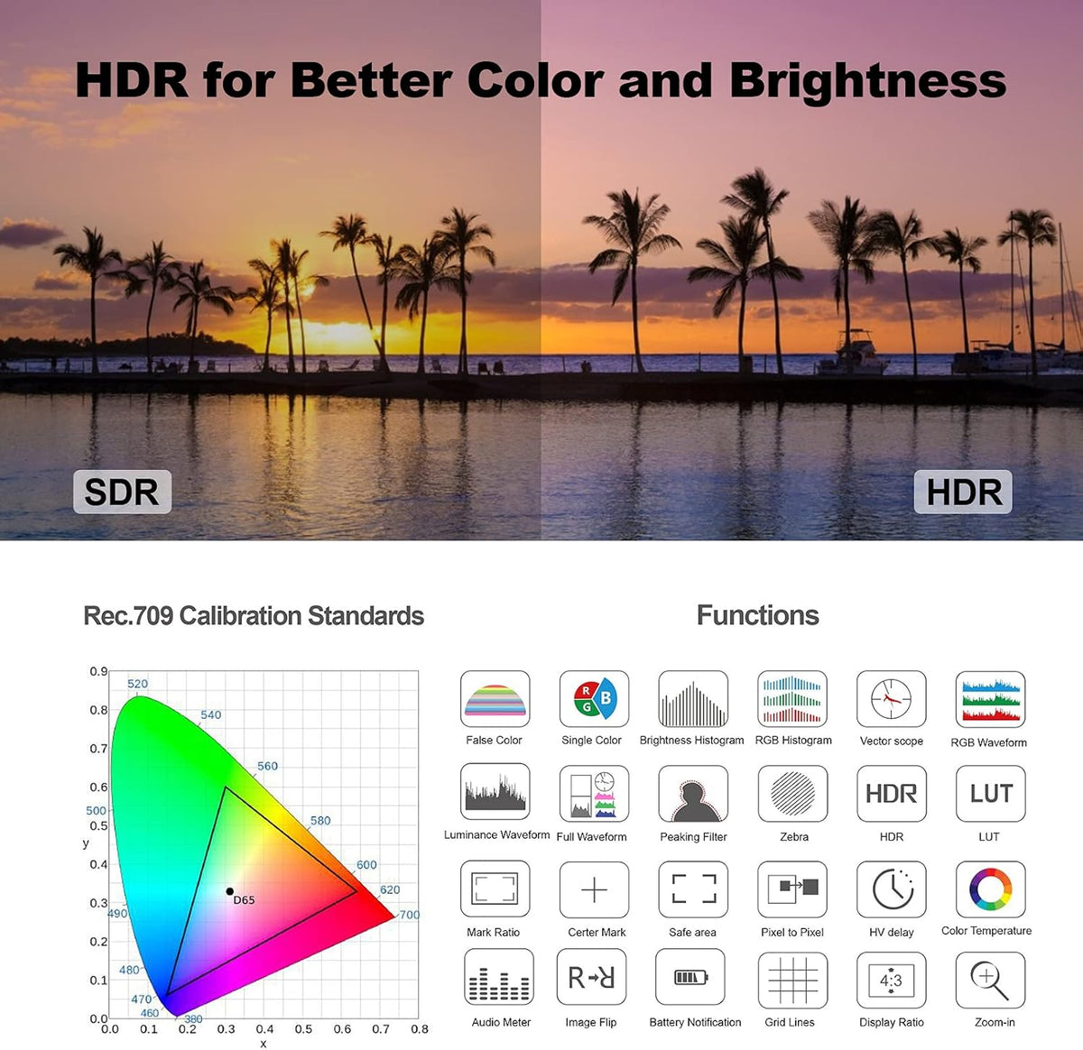 5.5 inch Touch Screen Camera Monitor with HDR B70308