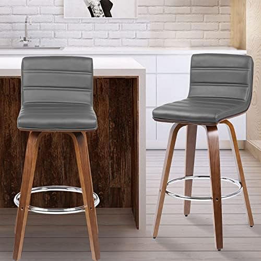 Black PU Leather Swivel Counter Height Stool with Back L9028