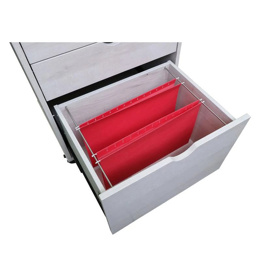 White Wood 3-Drawer File Cabinet V6070