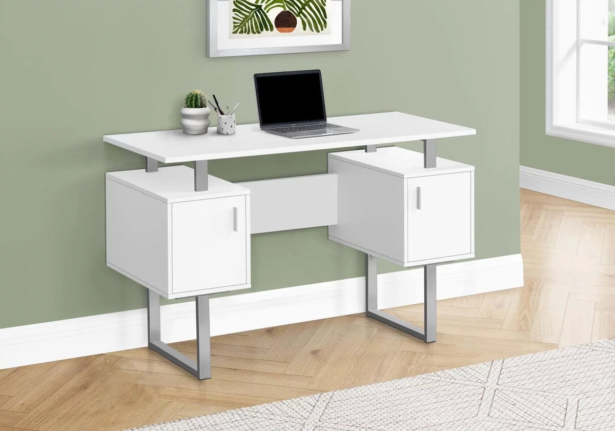 White Metal Laminate Computer Desk X4912