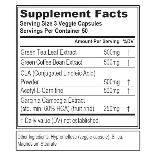 Weight Loss Support Pills with Green Coffee Bean Extract CLA and Garcinia Cambogia I164