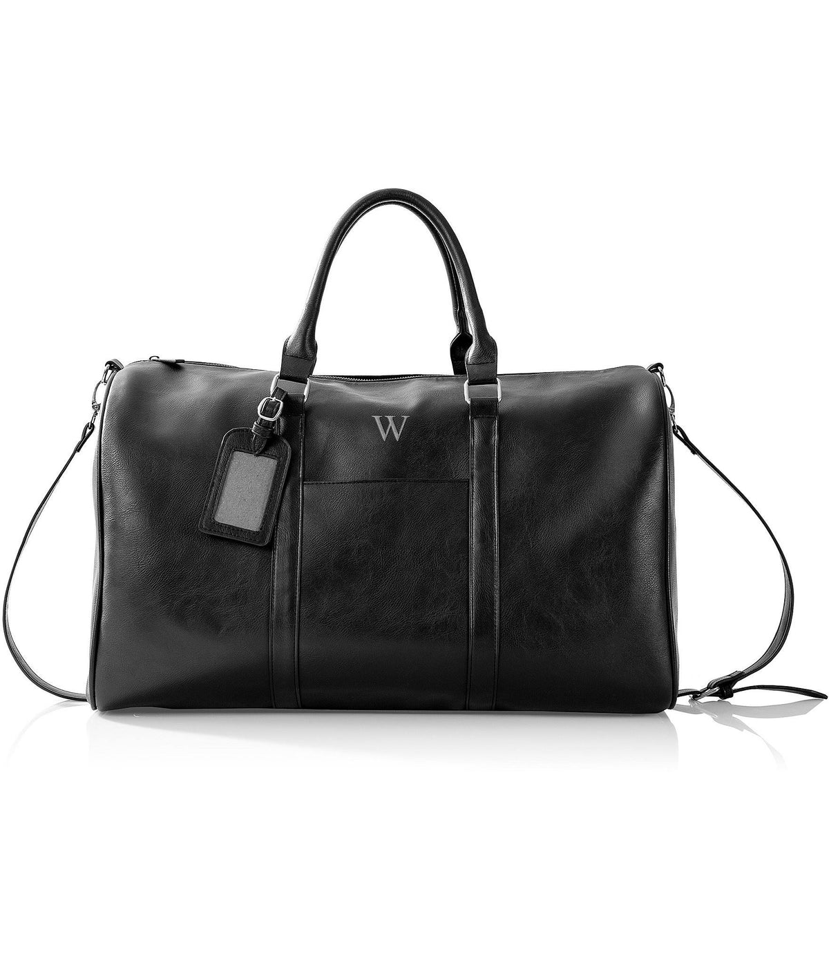 Black Vegan Leather Transport Duffel U374