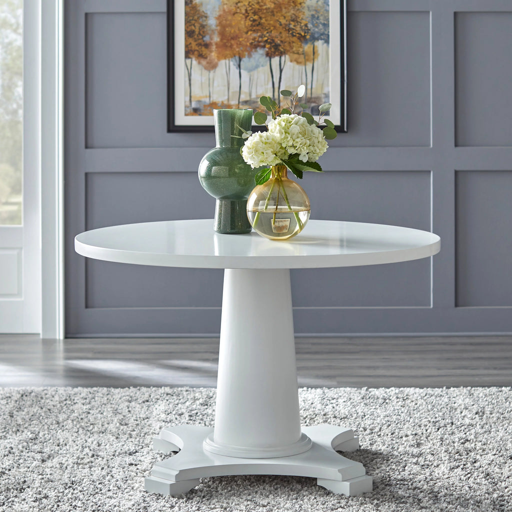 White Pedestal Table Y16717