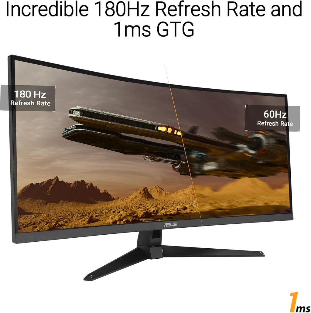 34" Ultra-Wide Curved QHD Monitor, 180Hz, 1ms, FreeSync Premium B85326