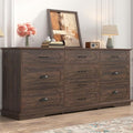 White 10 Drawer Wood Dresser with Charging Station U771164