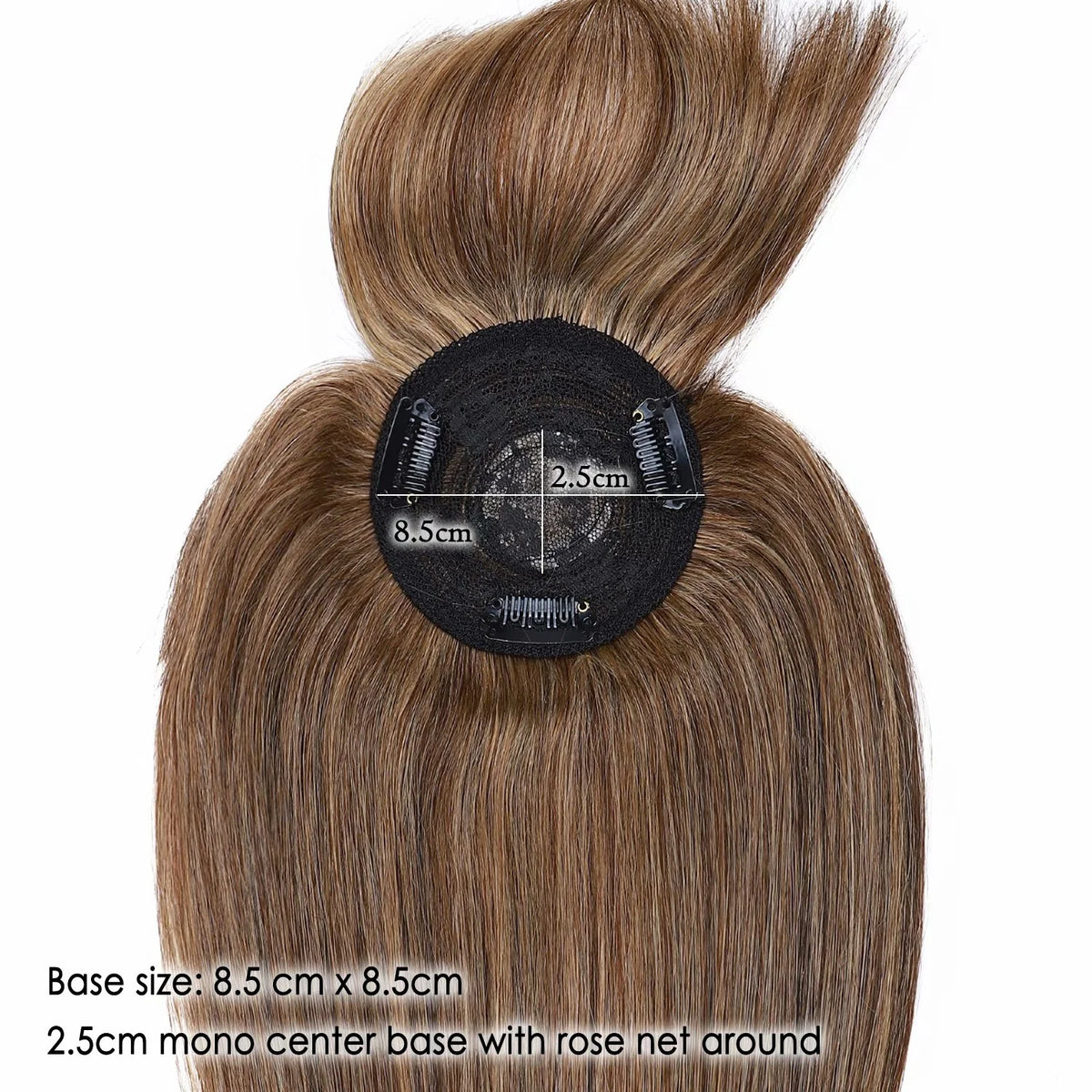 Clip In Human Remy Hair Topper Hairpiece With Bang Mono Base Y200