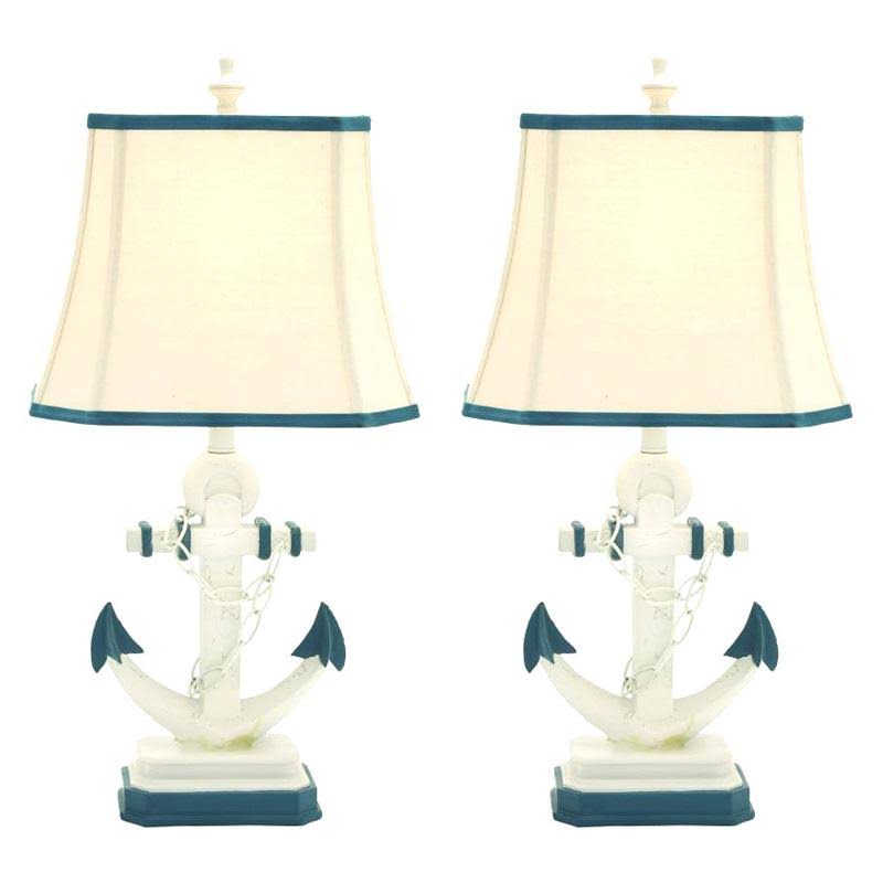 Linen Shade Lamp with Anchor C880