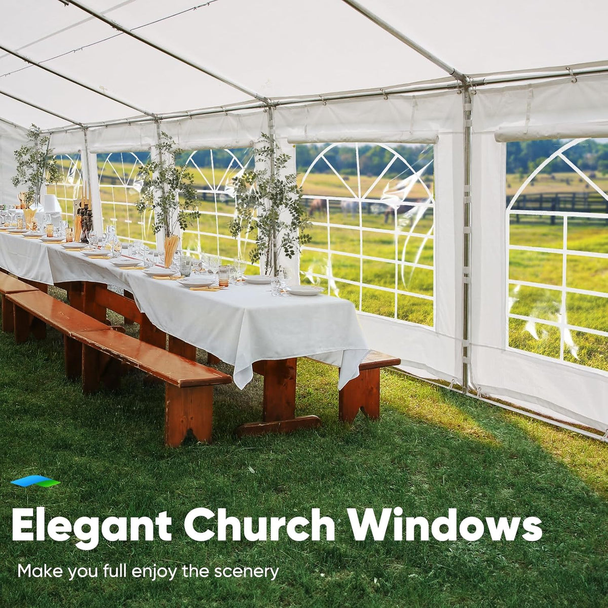 20x40 Heavy Duty Outdoor Galvanized Party Tent with Storage Bags O82099