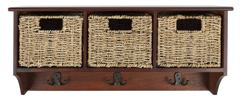 Cherry Hanging 3 Basket Wall Rack R231
