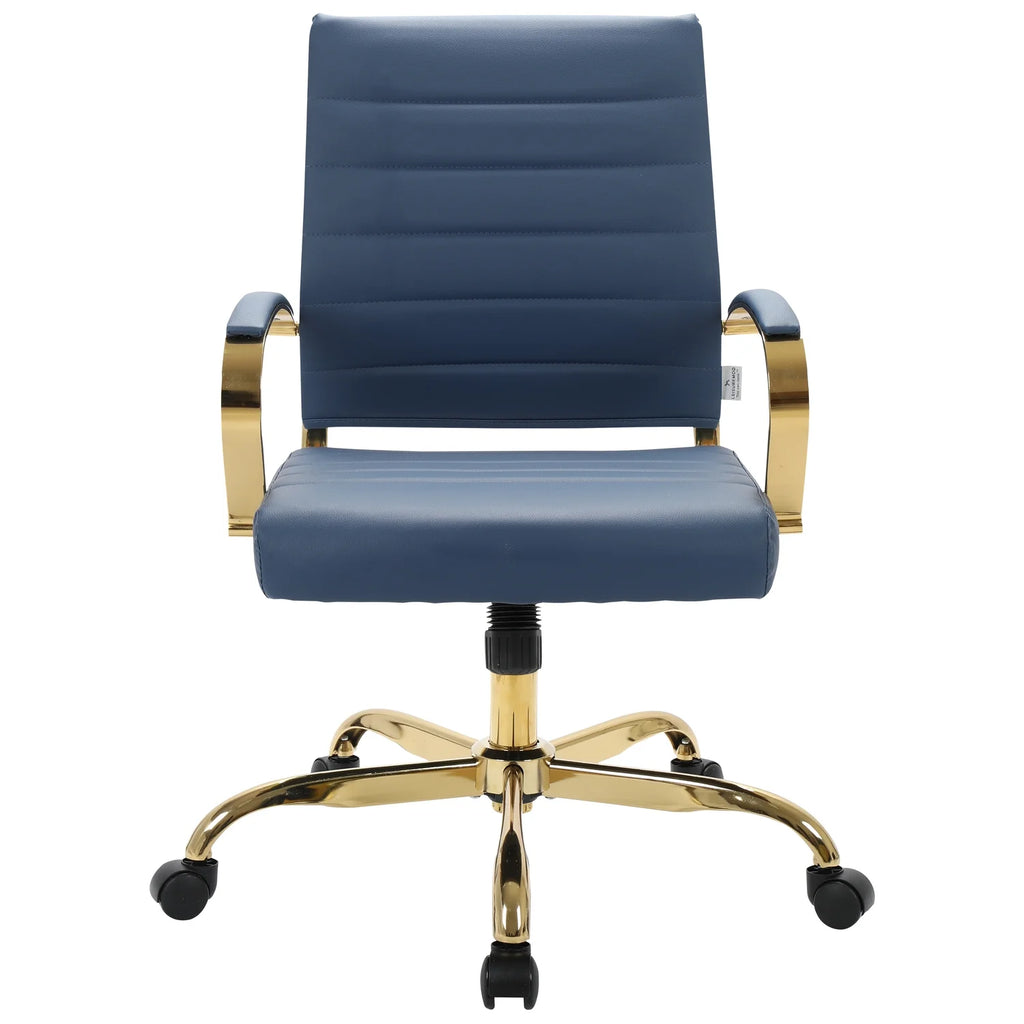Leather Office Chair With Gold Frame S946115