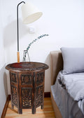 Solid Wood Hand Carved Octagonal Accent Table 18 Inch K680049
