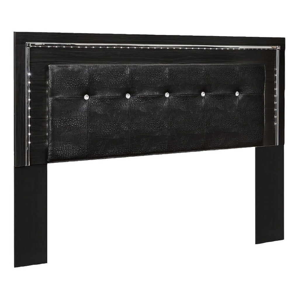 Black Faux Leather King Panel Headboard Z91968