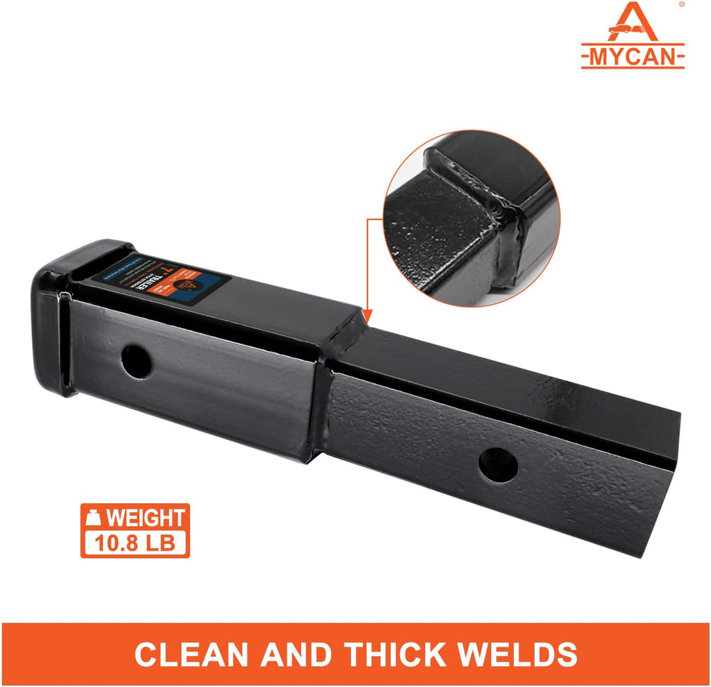 Hitch Extender 7 inch 2 inch Receiver Solid Shank Heavy Duty 3500 lbs Pack of 2 L41574