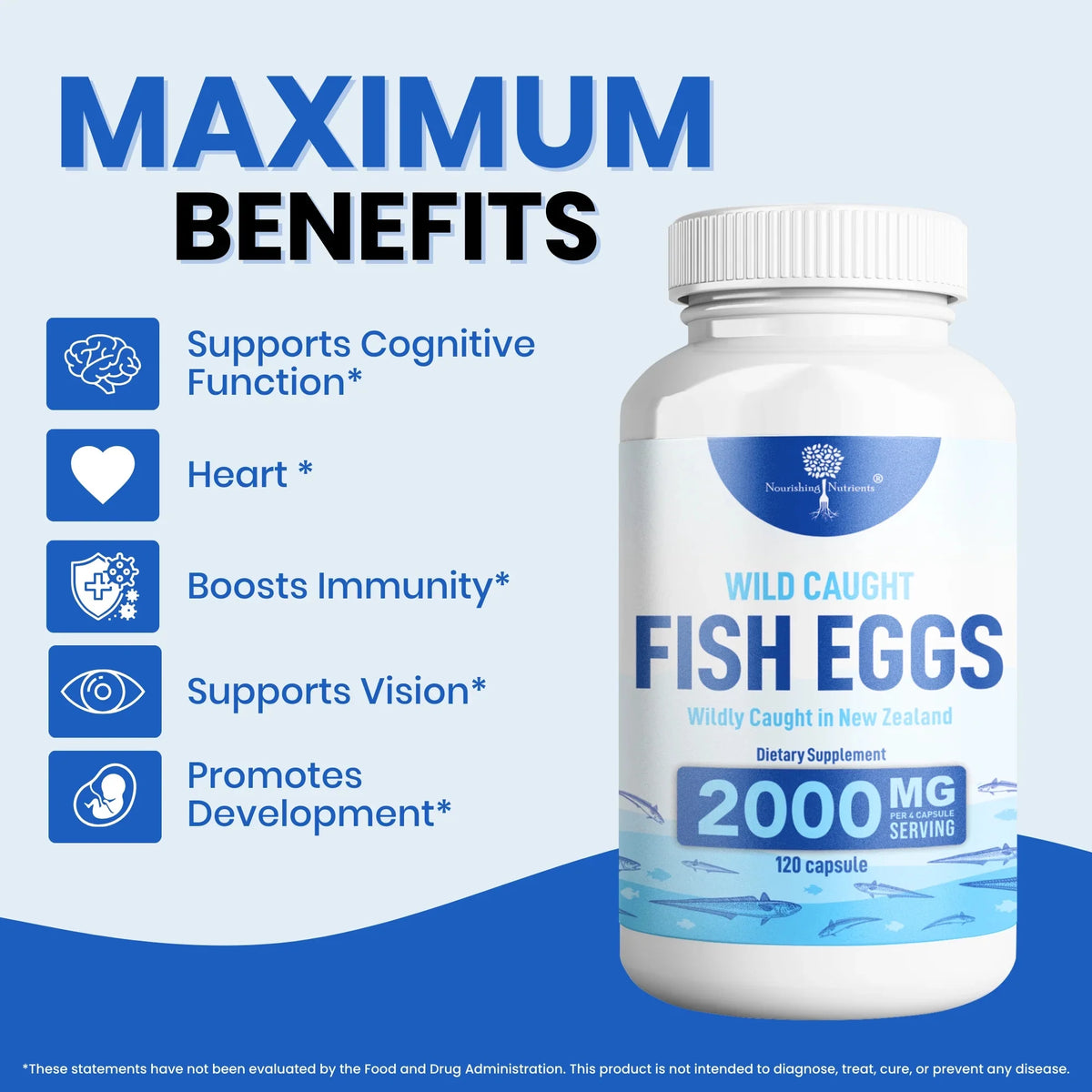 Wild Caught Fish Eggs Omega 3-6-9 120 Capsules T9749