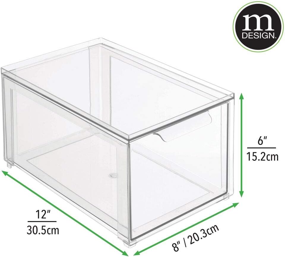 Clear 4 Pack Plastic Stackable Storage Drawer J754