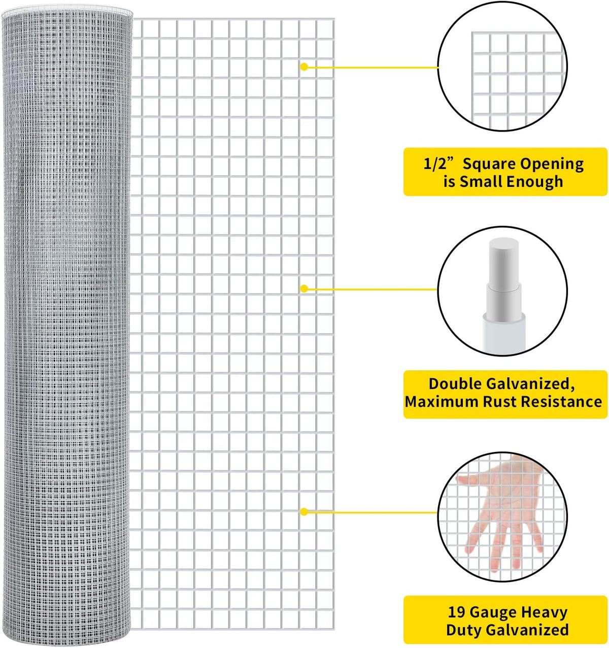 Galvanized Wire Mesh 48inx100ft 19 Gauge Z978