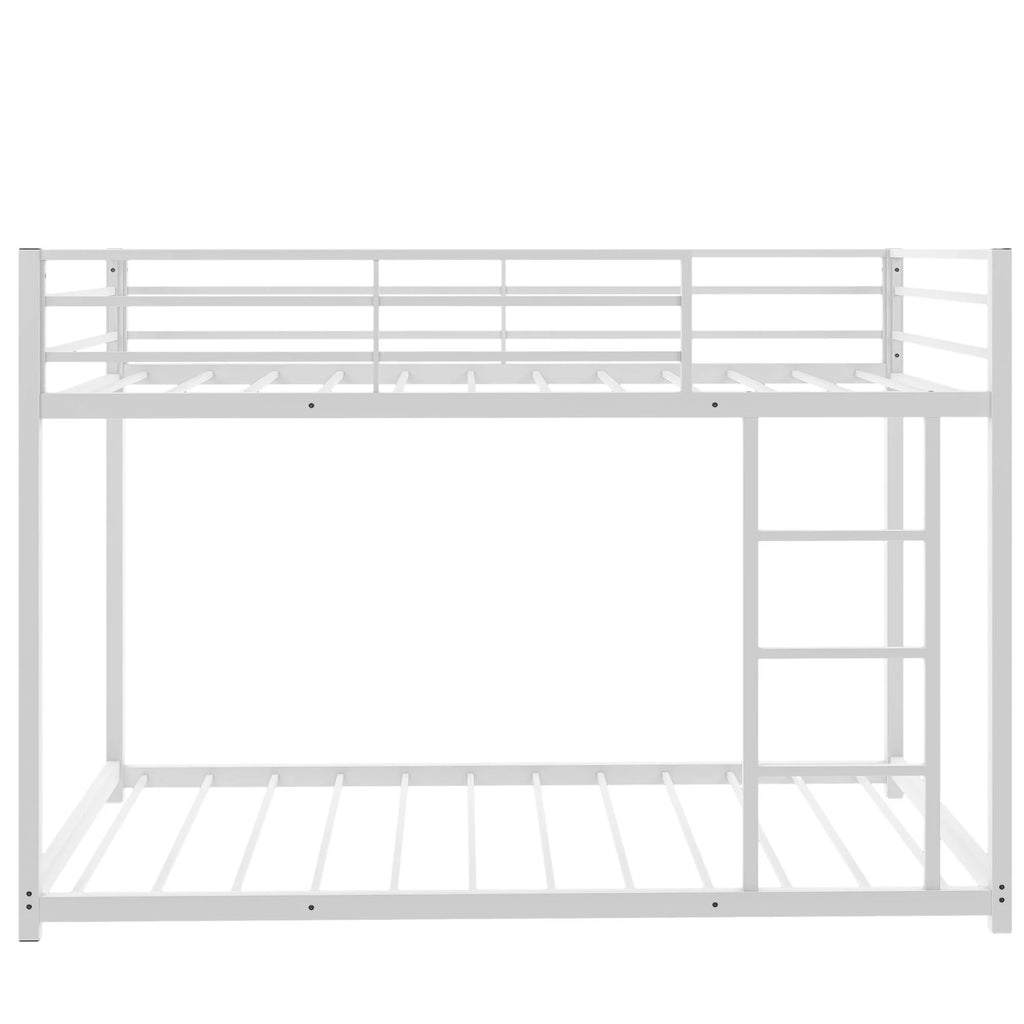 Black Full over Full Metal Bunk Bed with Ladder and Guardrails D347