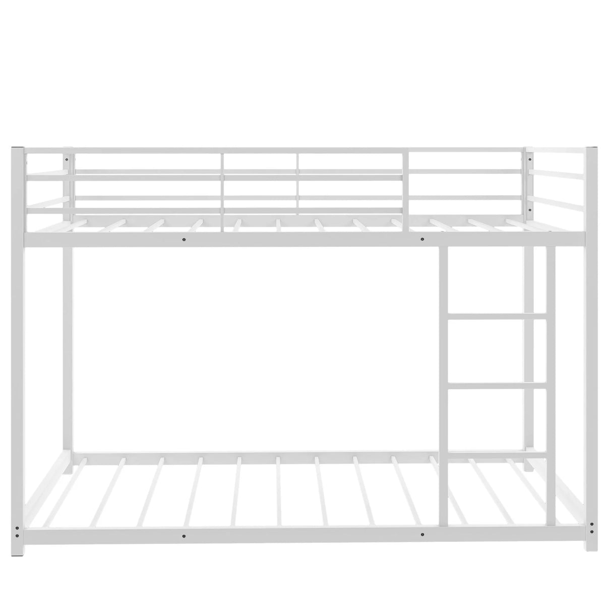 Black Full over Full Metal Bunk Bed with Ladder and Guardrails D347