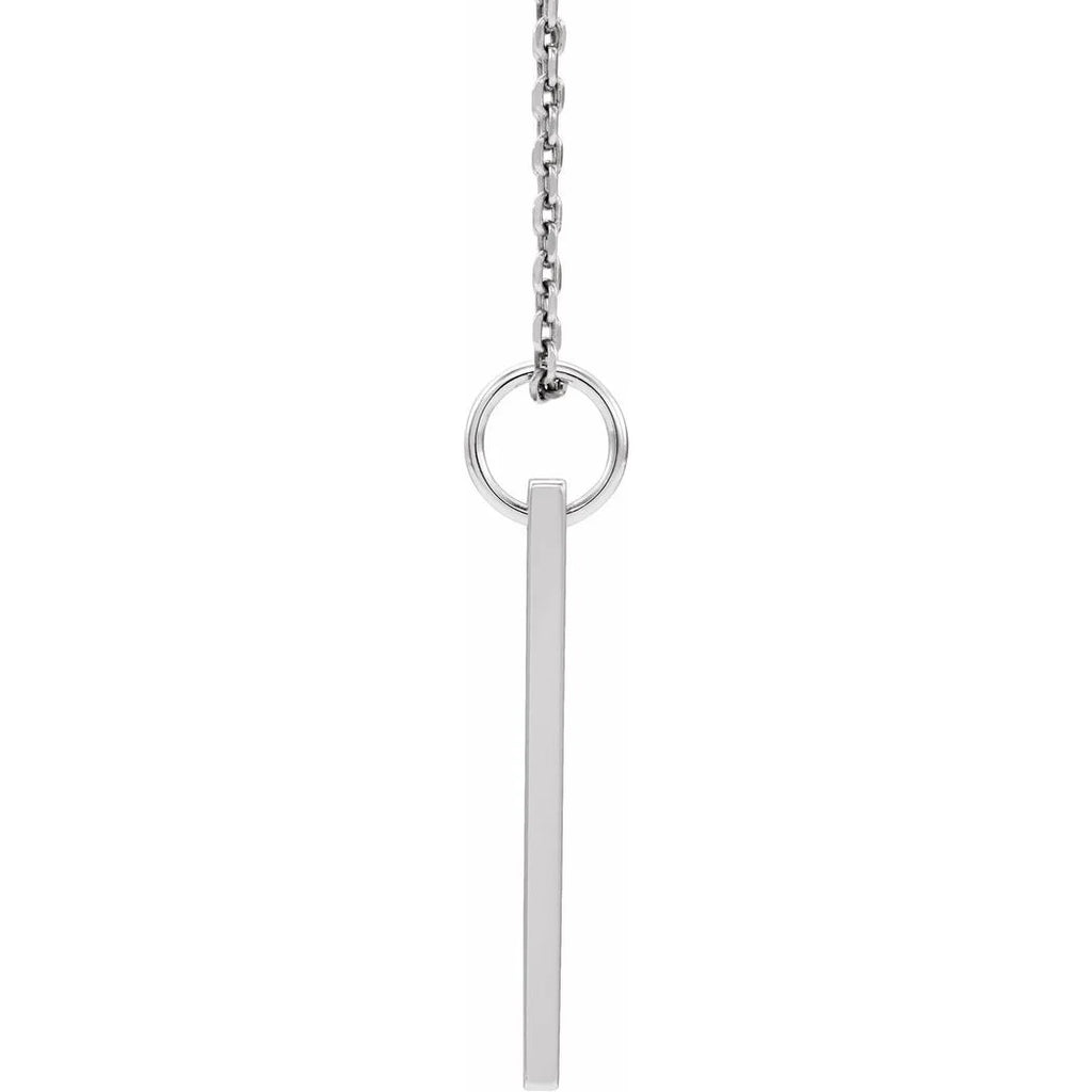 Polished .03 Carat Diamond Bar Necklace L359