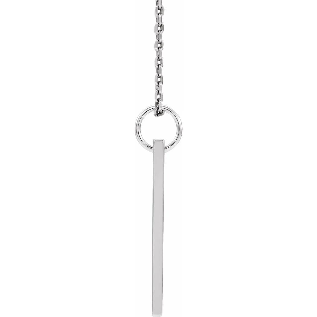 Polished .03 Carat Diamond Bar Necklace L359