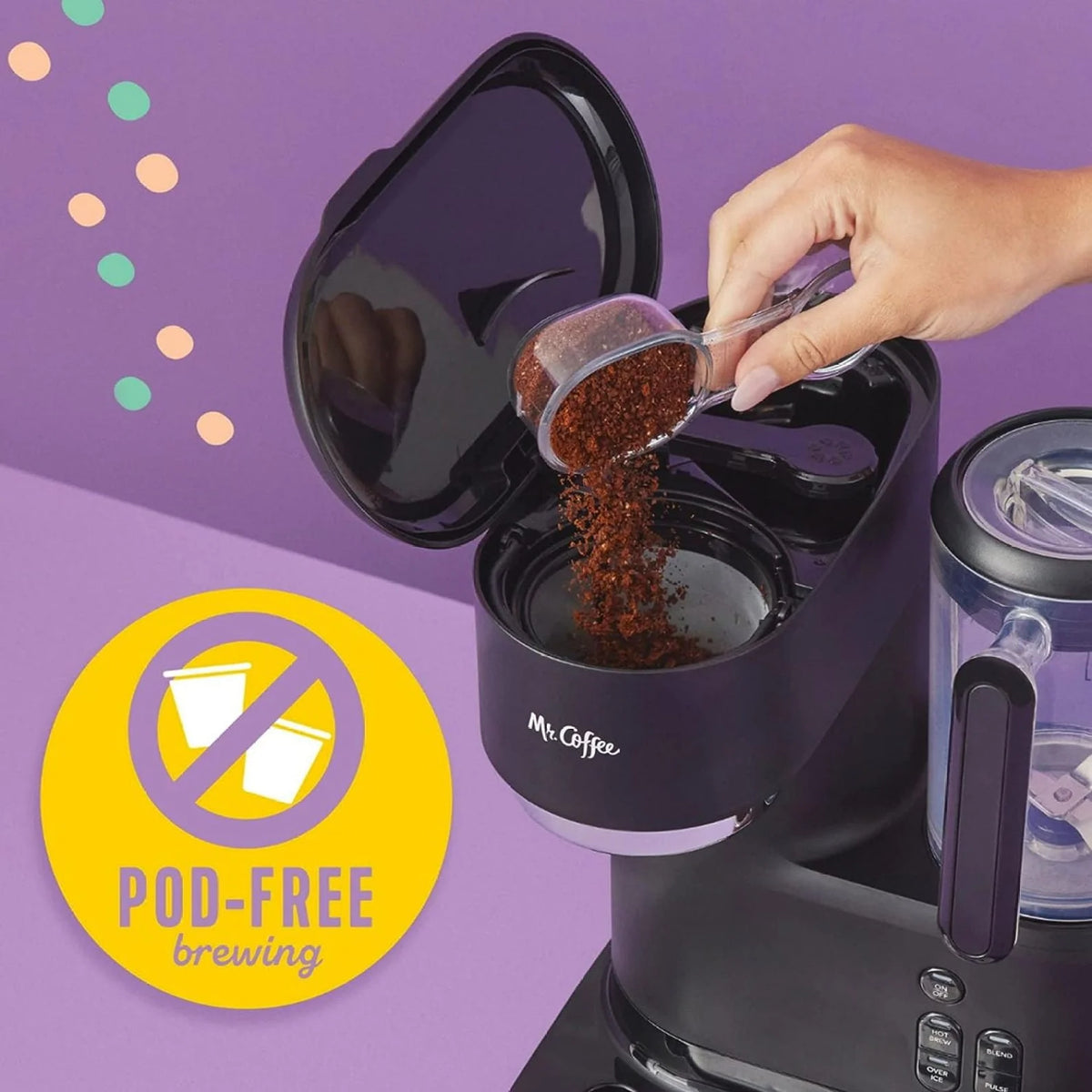 3-in-1 Iced and Hot Coffee and Tea Maker and Blender with Reusable Filter Z9833