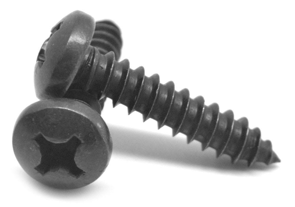 #8-18 x 1 3/4 Sheet Metal Screw Phillips Pan Head Black Oxide M223467