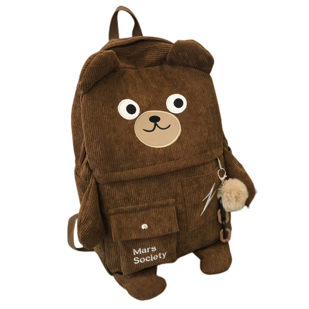 Corduroy Backpack Schoolbag B374