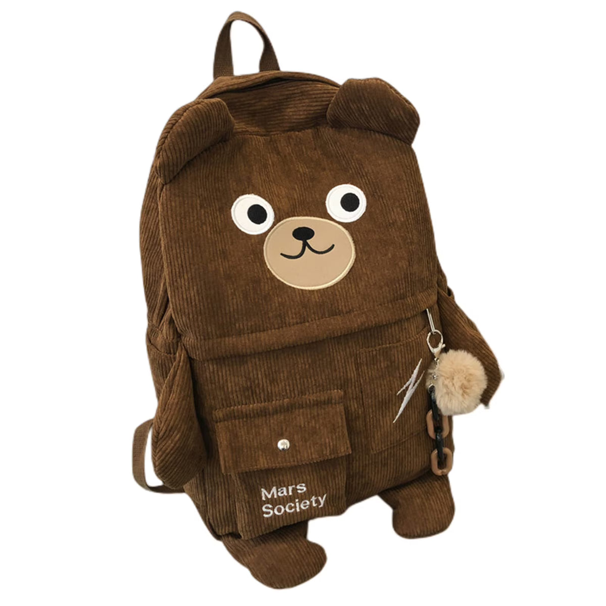 Corduroy Backpack Schoolbag B374