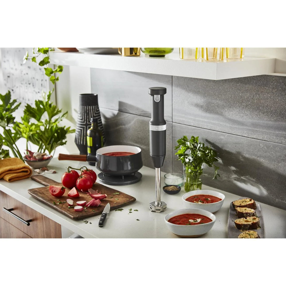Cordless Variable Speed Hand Blender with Chopper and Whisk Attachment K339