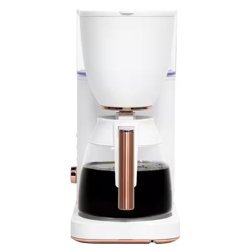 10 Cup Matte White Drip Coffee Maker with Glass Carafe G624