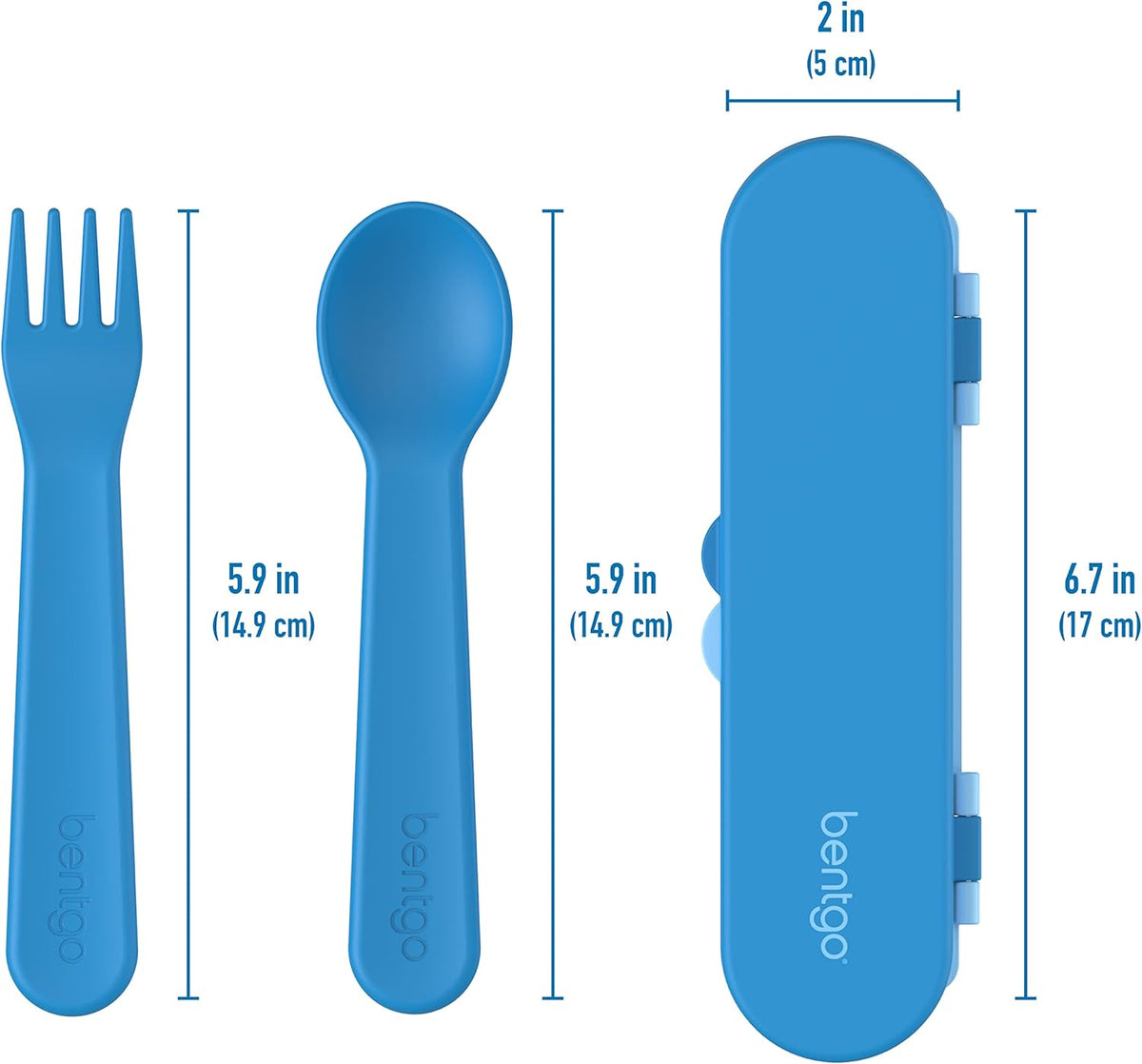 Kids Chill Lunch Box (Green/Navy) With Reusable Plastic Utensils (Blue) A71089