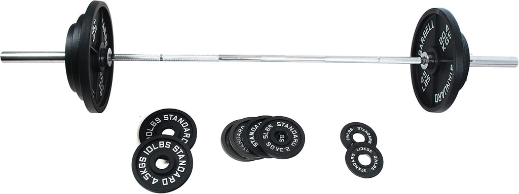 300-Pound Cast Iron Olympic Weight Set with 7FT Olympic Barbell Z92429