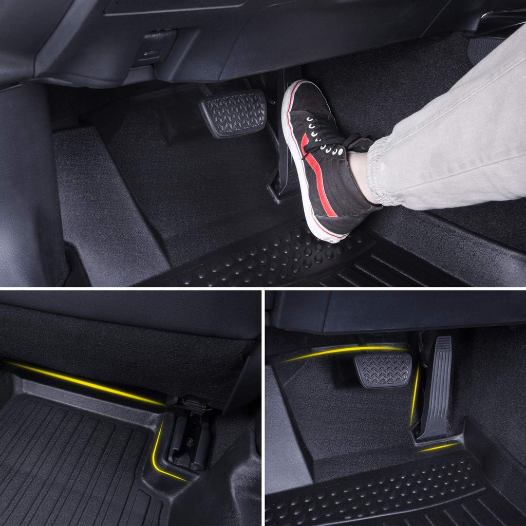 Black Floor Mats Liners Custom Fit Waterproof B2656
