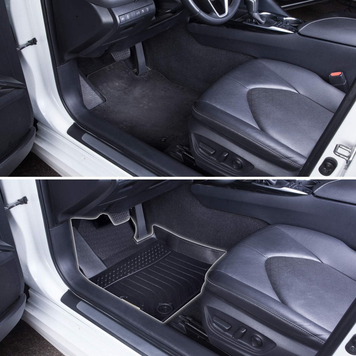 Black Floor Mats Liners Custom Fit Waterproof B2656