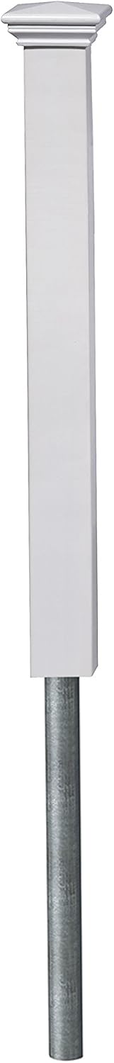 White 3' Tall Vinyl Post W5509