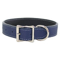 Navy Blue Italian Leather Dog Collar D547506