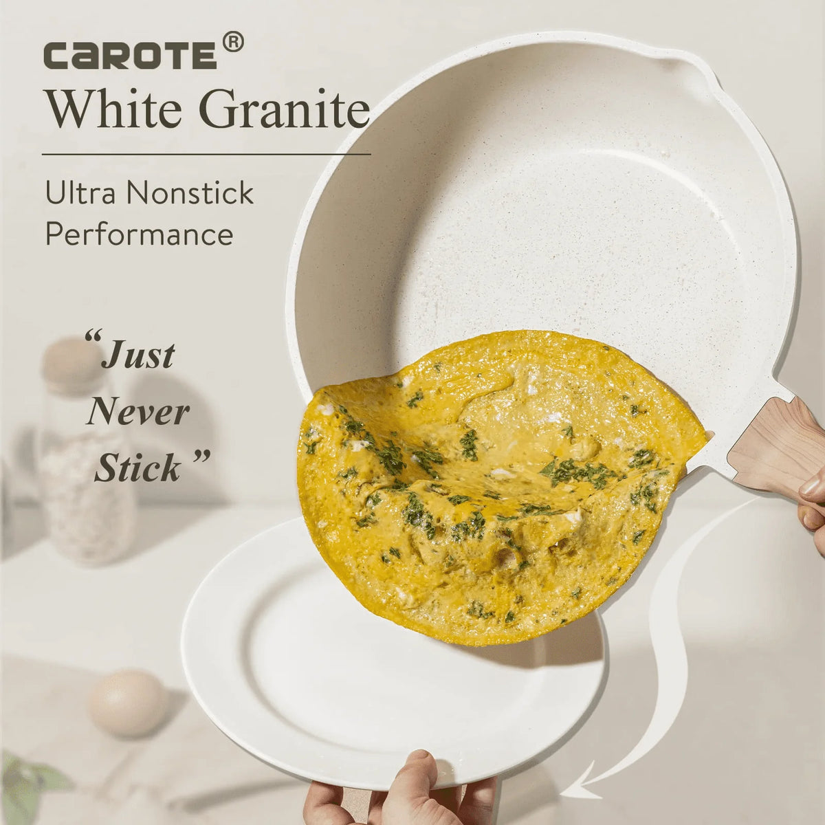 10 Pcs White Nonstick Granite Cookware Set A727