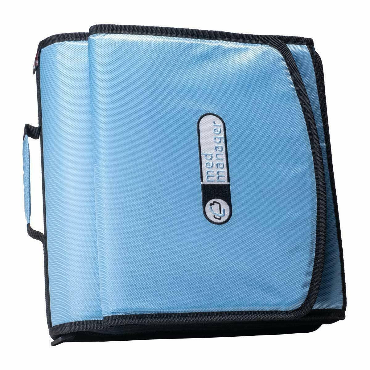 Blue Extra Large Portable Pill Organizer Travel Case Y9789