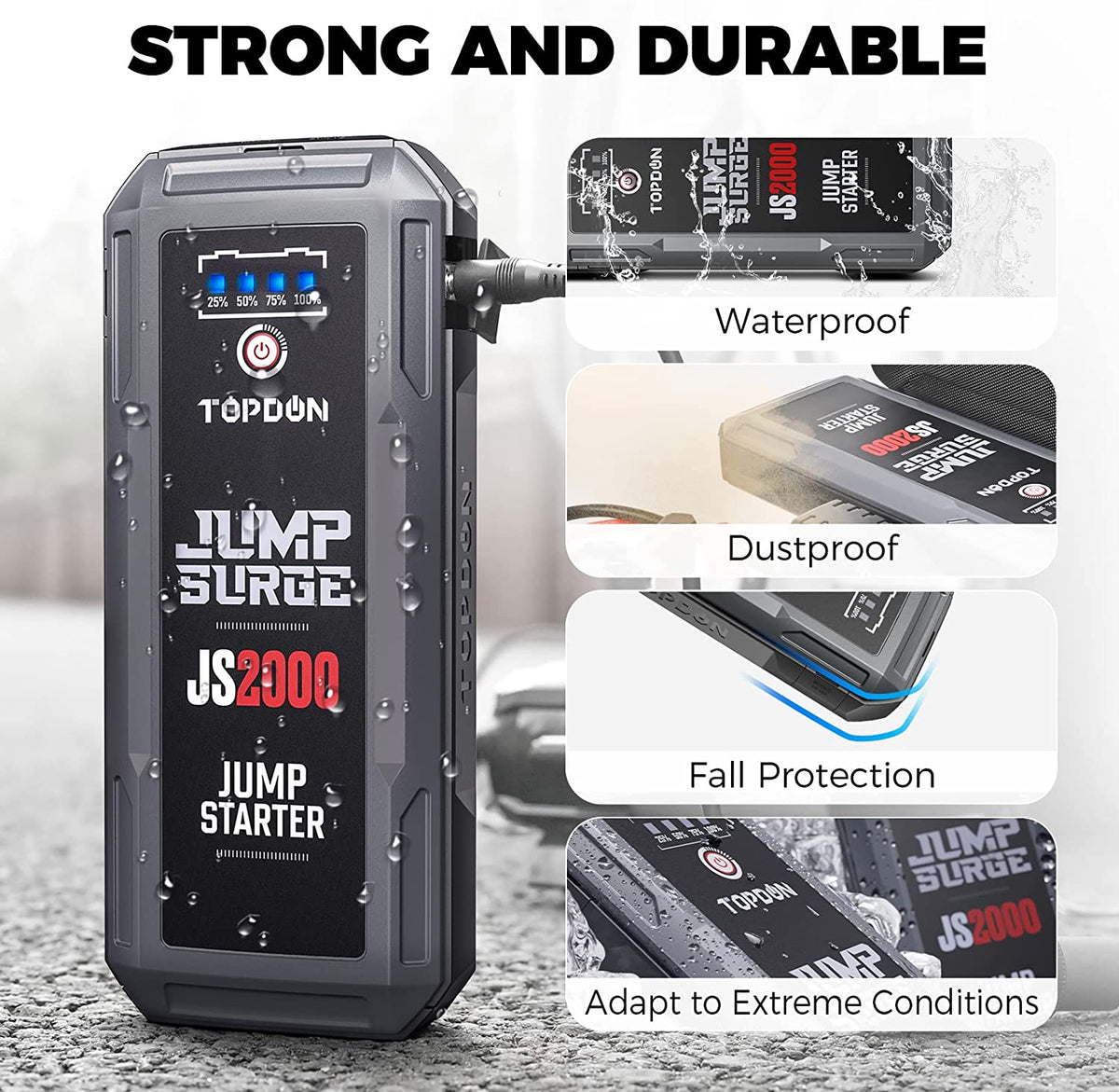 12V 2000A Peak Car Battery Charger Jump Starter I3313