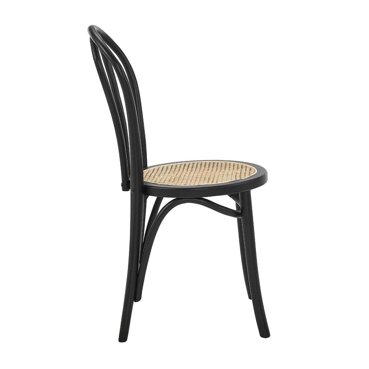 Matte Black / Natural Side Chair Set of 2 X982