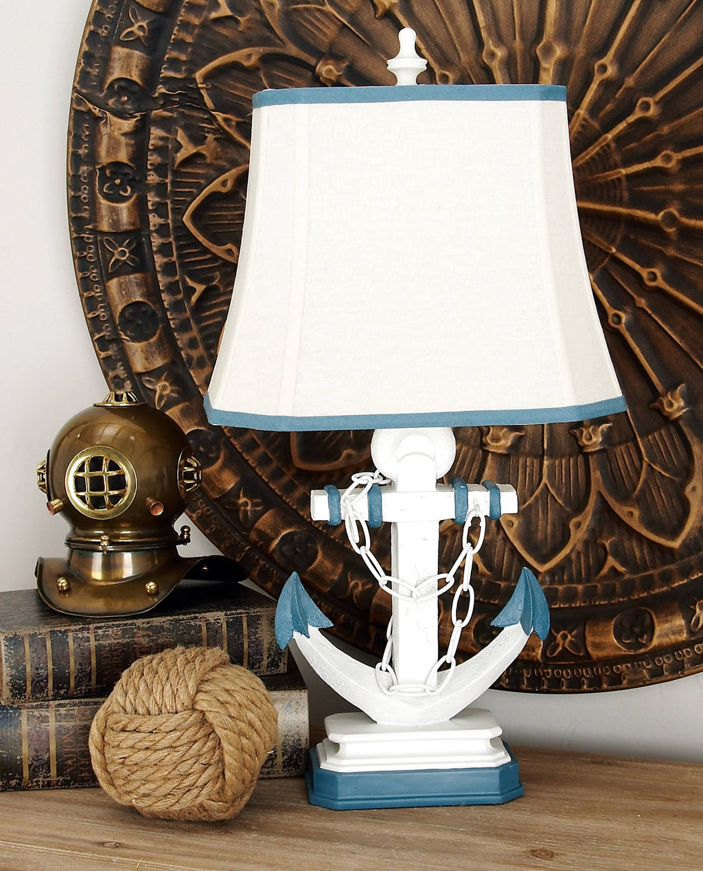 Linen Shade Lamp with Anchor C880